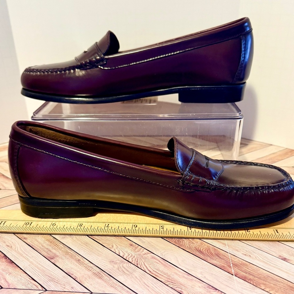 GH Bass Weejuns Wayfarer Penny Loafers Wine Leather Women 9 M Preppy Handcrafted - Picture 12 of 12